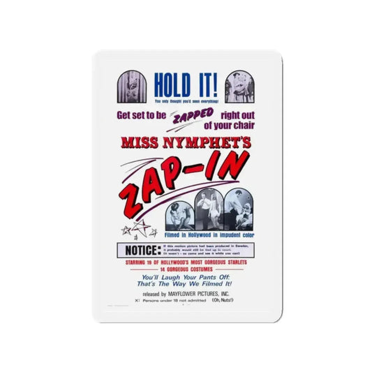 MISS NYMPHETS ZAP IN 1970 Movie Poster - Refrigerator Magnet 2 Inch Die-Cut - The Sticker Space