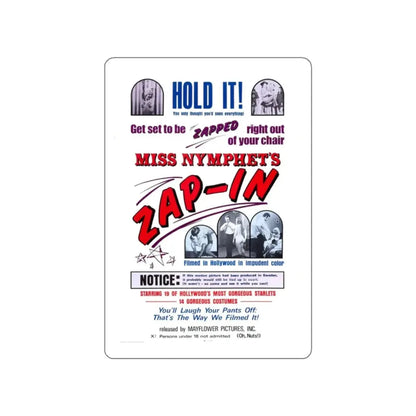 MISS NYMPHETS ZAP IN 1970 Movie Poster STICKER Vinyl Die-Cut Decal 2 Inch - The Sticker Space