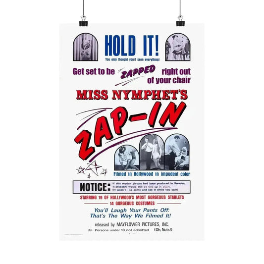 MISS NYMPHETS ZAP IN 1970 - Paper Movie Poster 12″ x 18″ Matte - The Sticker Space
