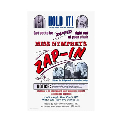 MISS NYMPHETS ZAP IN 1970 - Paper Movie Poster - The Sticker Space