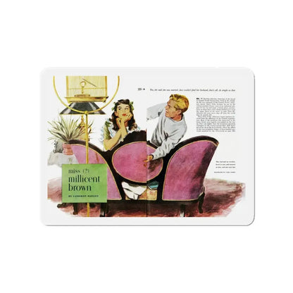 Miss (question) millicent brown, Good Housekeeping, July 1947 (Magazine Illustration) Refrigerator Magnet - The Sticker Space