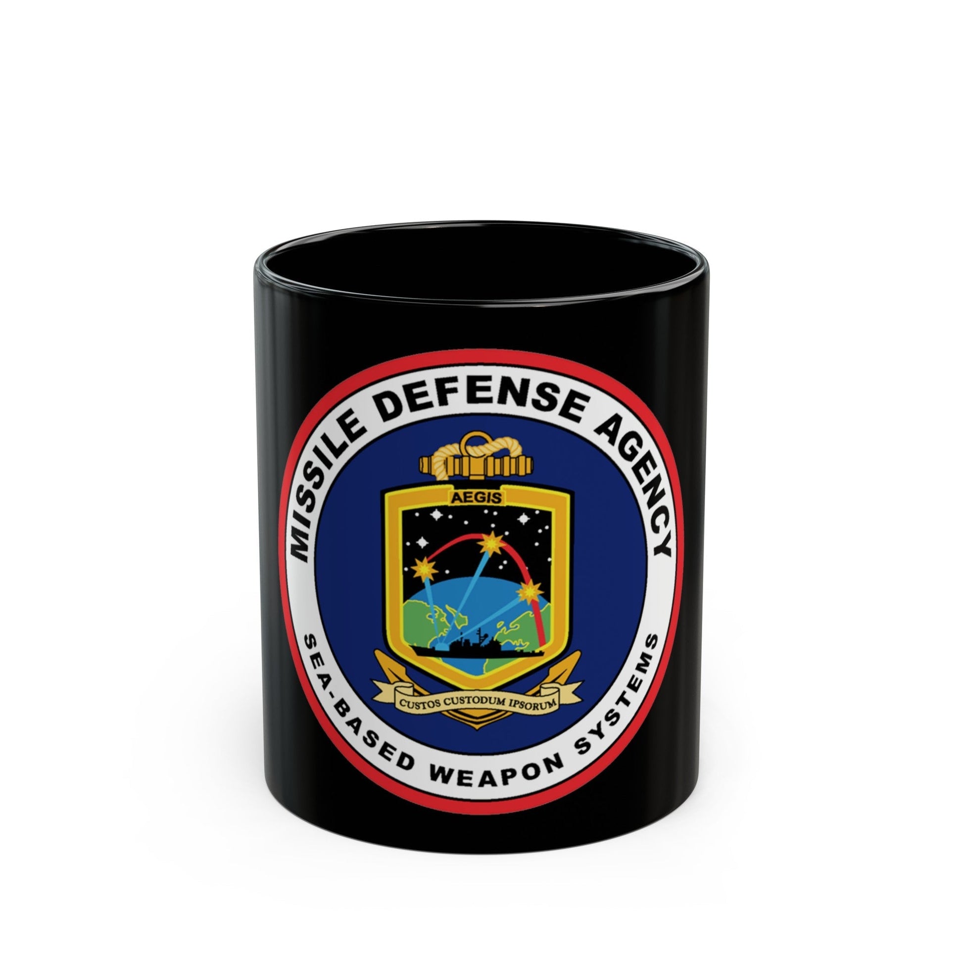 Missile Defense Agency AEGIS Ballistic (U.S. Navy) Black Coffee Mug-11oz-The Sticker Space