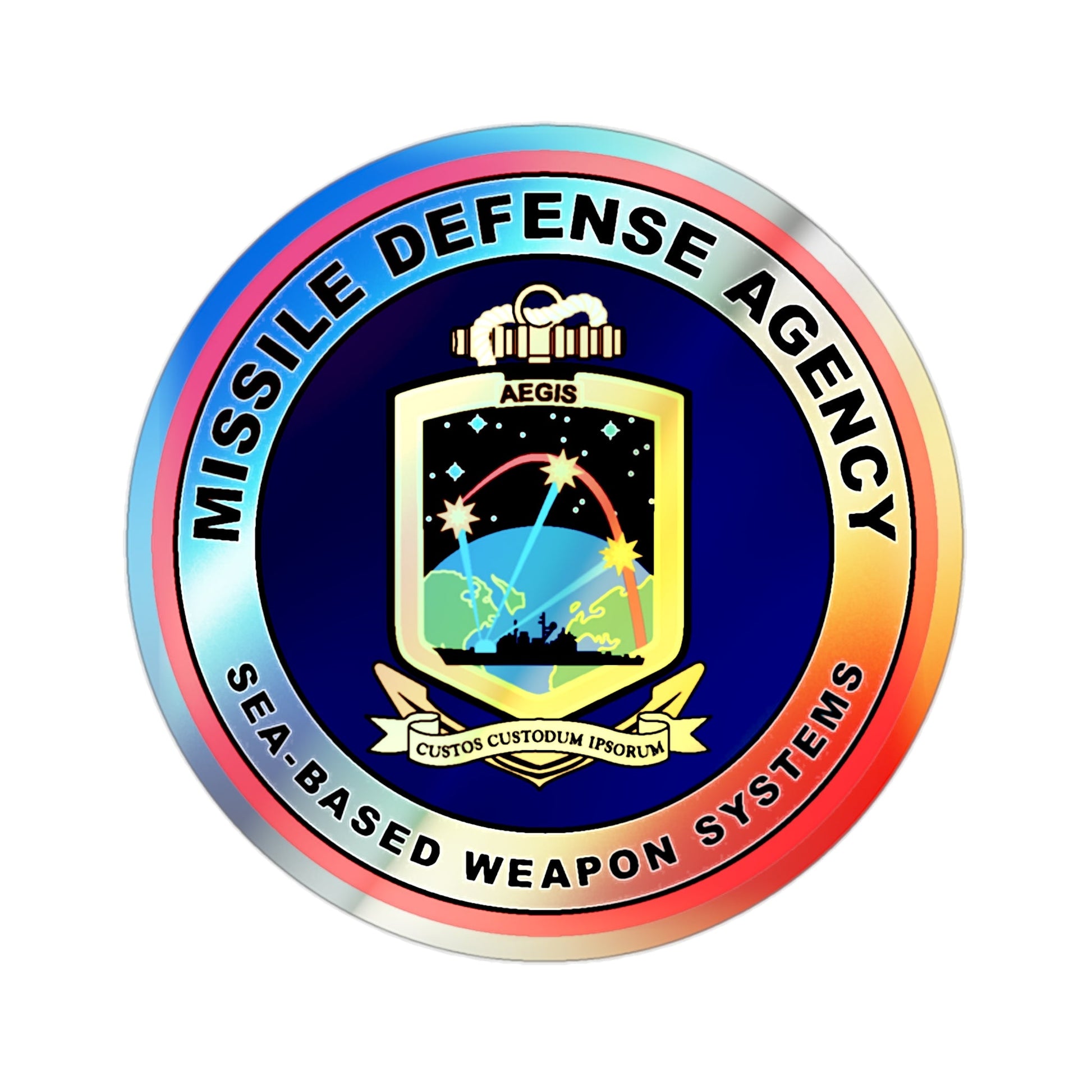 Missile Defense Agency AEGIS Ballistic (U.S. Navy) Holographic STICKER Die-Cut Vinyl Decal-2 Inch-The Sticker Space