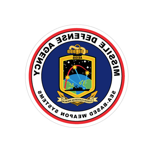 Missile Defense Agency AEGIS Ballistic (U.S. Navy) REVERSE PRINT Transparent STICKER-6" × 6"-The Sticker Space