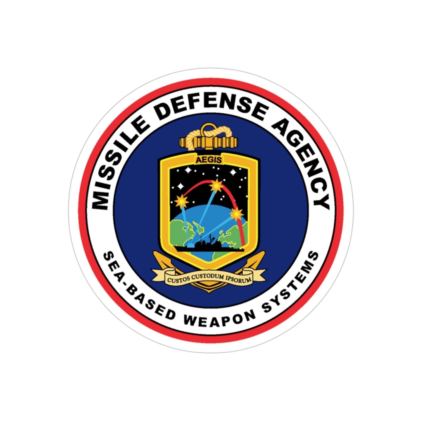 Missile Defense Agency AEGIS Ballistic (U.S. Navy) Transparent STICKER Die-Cut Vinyl Decal-3 Inch-The Sticker Space