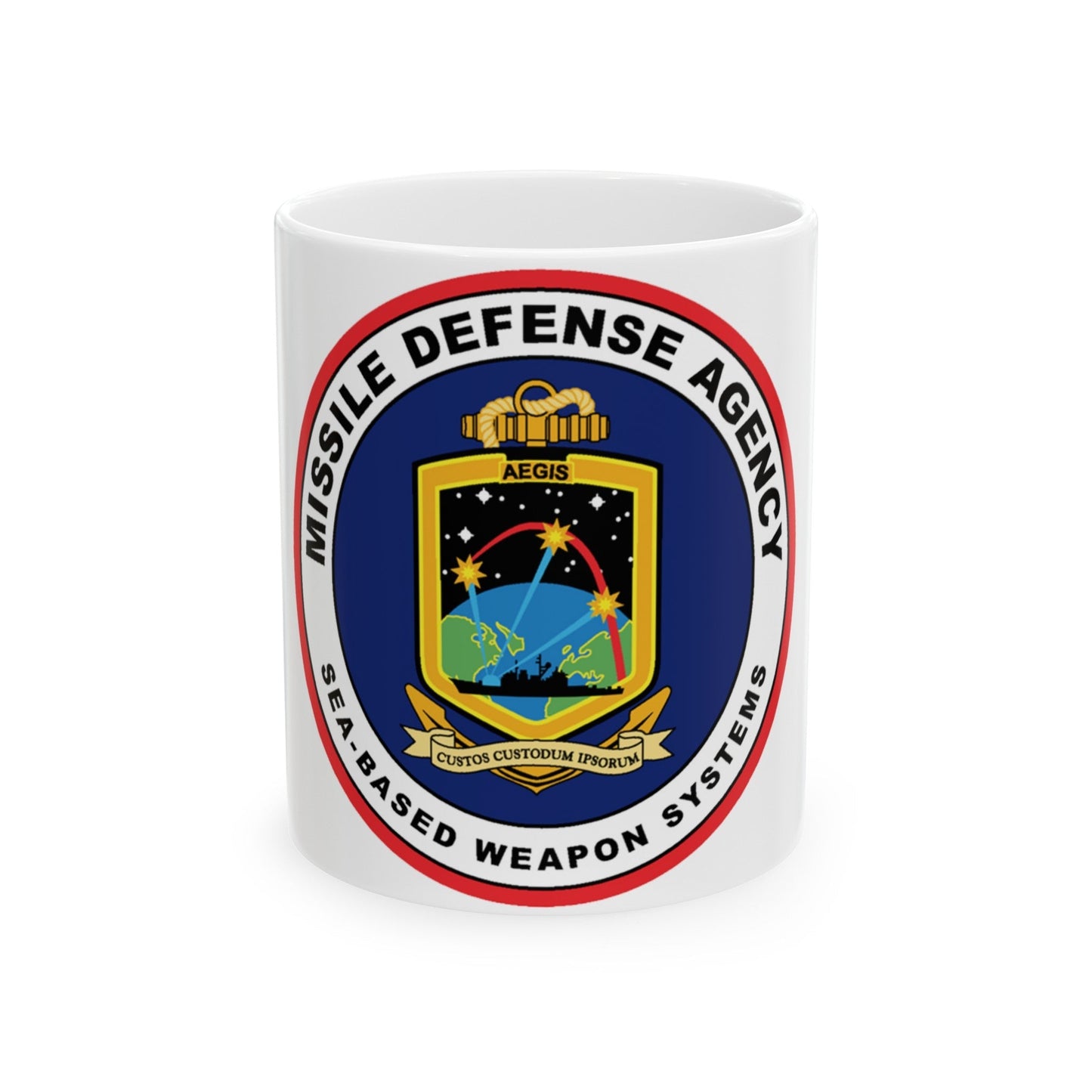 Missile Defense Agency AEGIS Ballistic (U.S. Navy) White Coffee Mug-11oz-The Sticker Space