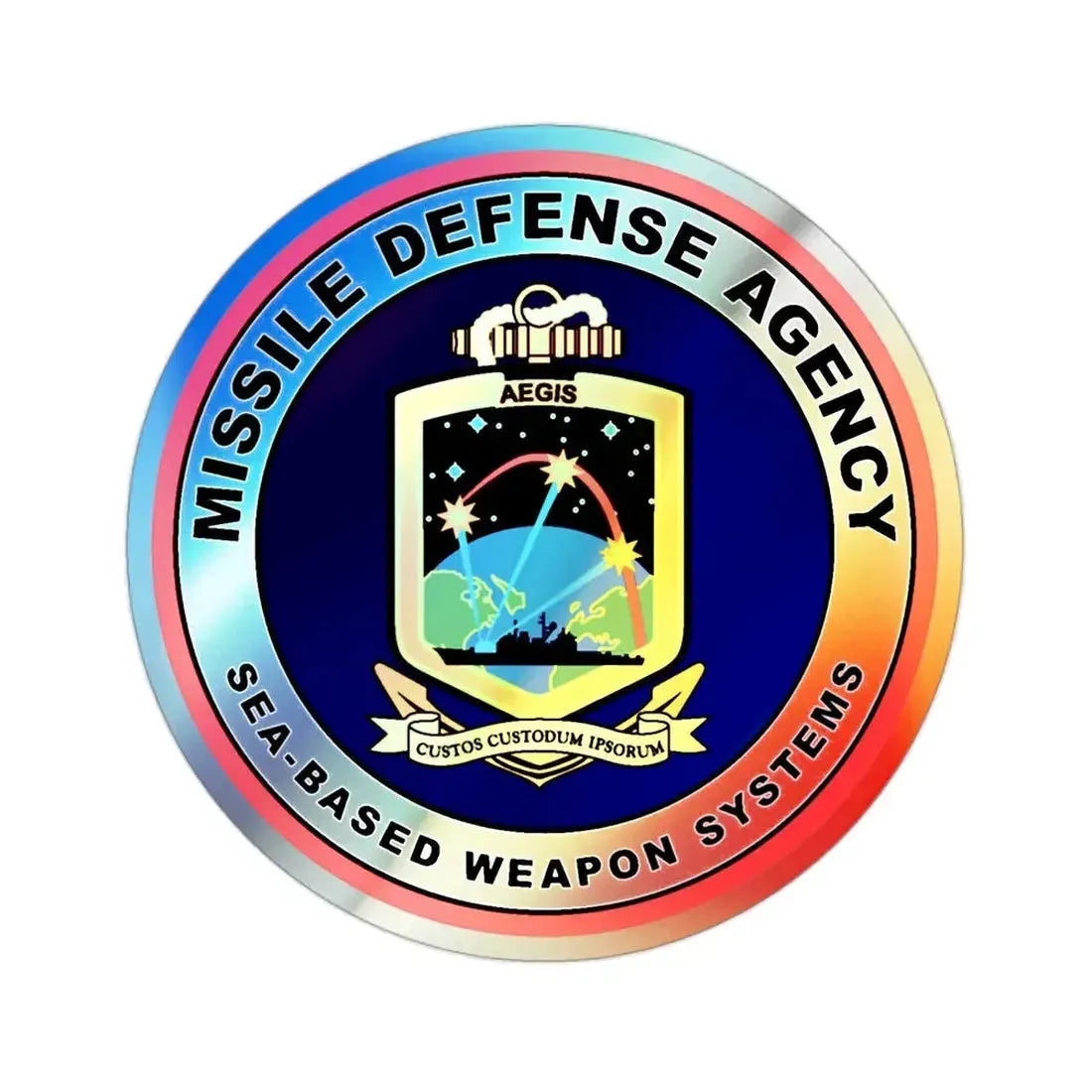 Missile Defense Agency AEGIS Ballistic (U.S. Navy) Holographic STICKER Die-Cut Vinyl Decal 2 Inch Holographic - The Sticker Space