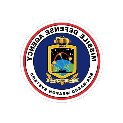 Missile Defense Agency AEGIS Ballistic (U.S. Navy) REVERSE PRINT Transparent Die-Cut STICKER 5 Inch Die-Cut Transparent - The Sticker Space