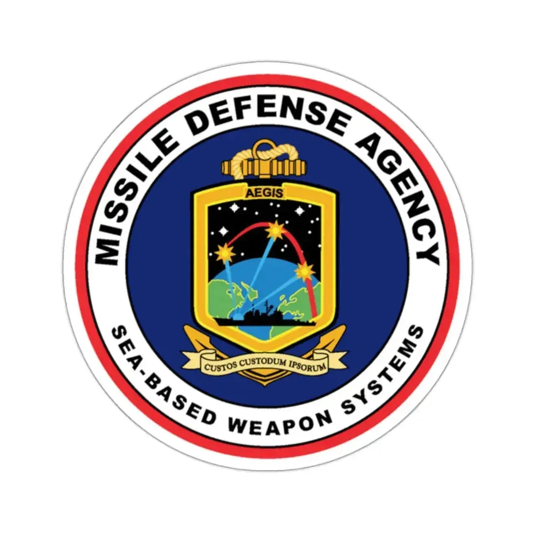 Missile Defense Agency AEGIS Ballistic (U.S. Navy) STICKER Vinyl Kiss-Cut Decal 2 Inch White - The Sticker Space