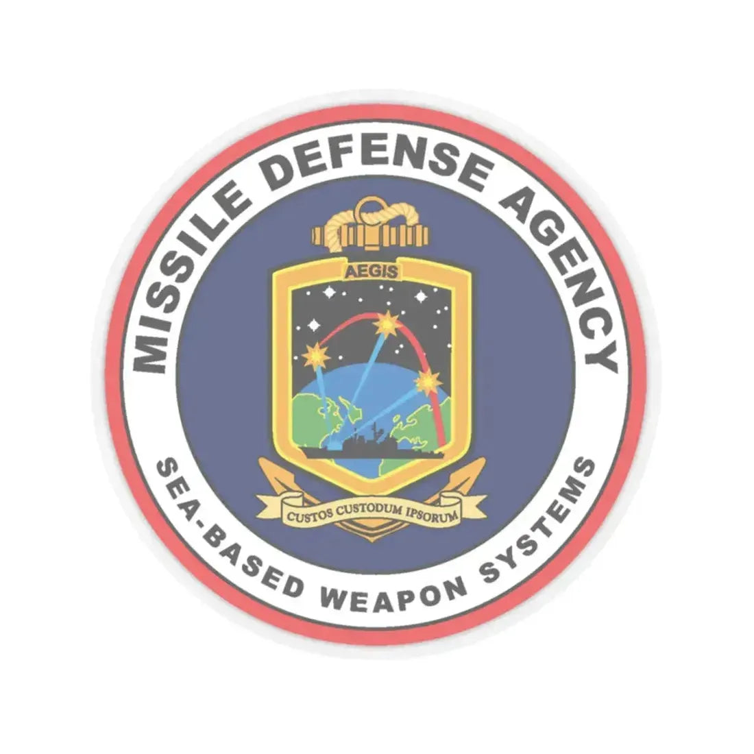Missile Defense Agency AEGIS Ballistic (U.S. Navy) STICKER Vinyl Kiss-Cut Decal 4 Inch Transparent - The Sticker Space