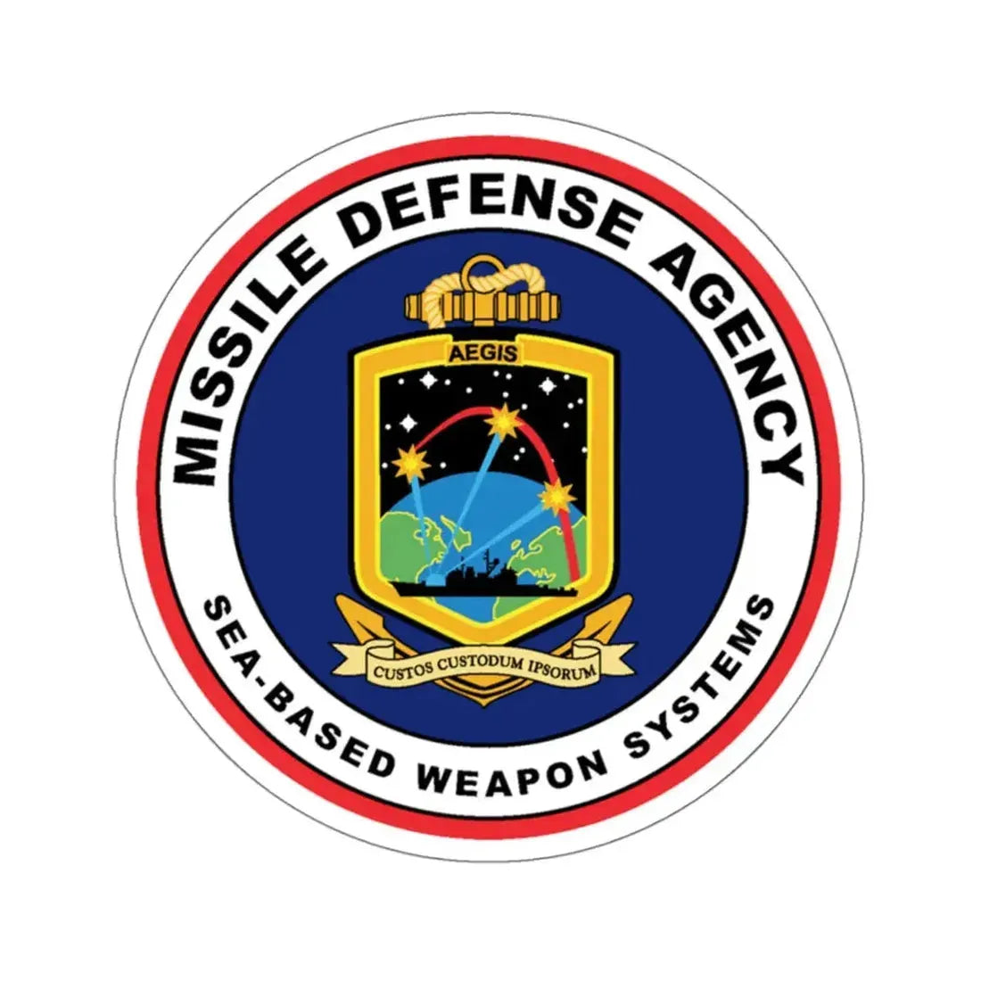 Missile Defense Agency AEGIS Ballistic (U.S. Navy) STICKER Vinyl Kiss-Cut Decal 4 Inch White - The Sticker Space