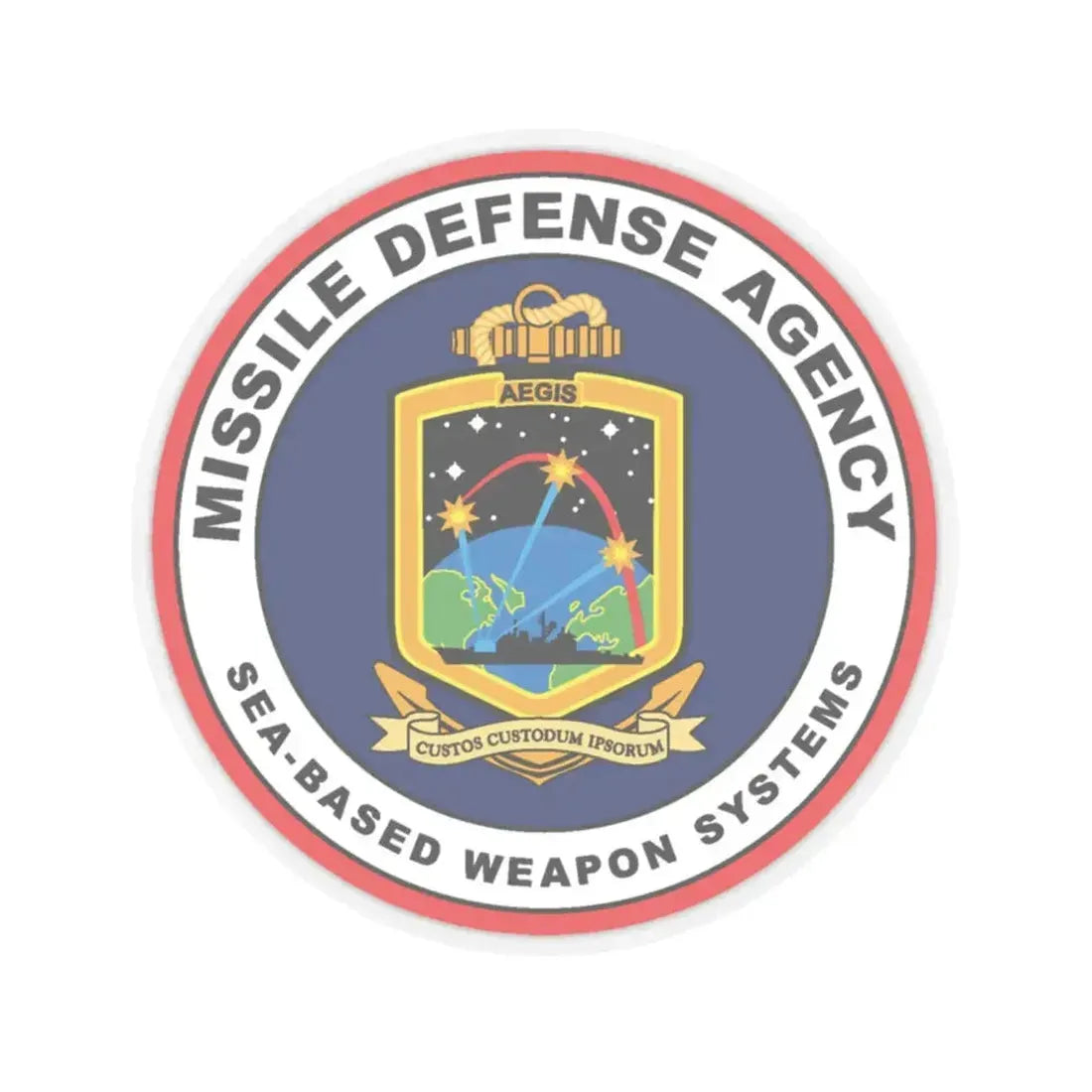 Missile Defense Agency AEGIS Ballistic (U.S. Navy) STICKER Vinyl Kiss-Cut Decal 6 Inch Transparent - The Sticker Space