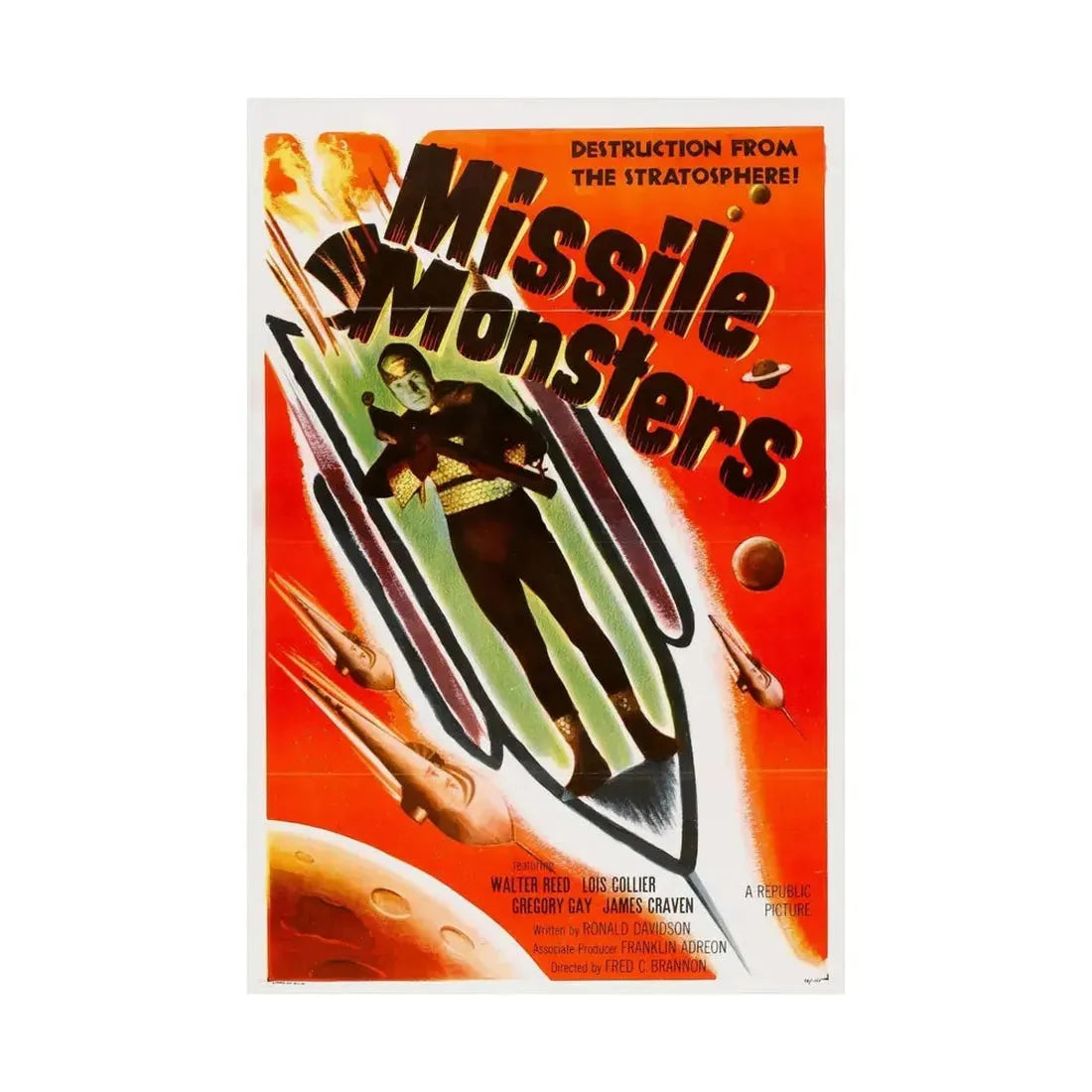 MISSILE MONSTERS 1958 - Paper Movie Poster - The Sticker Space