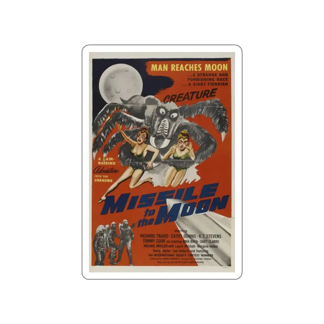 MISSILE TO THE MOON 1958 Movie Poster STICKER Vinyl Die-Cut Decal - The Sticker Space