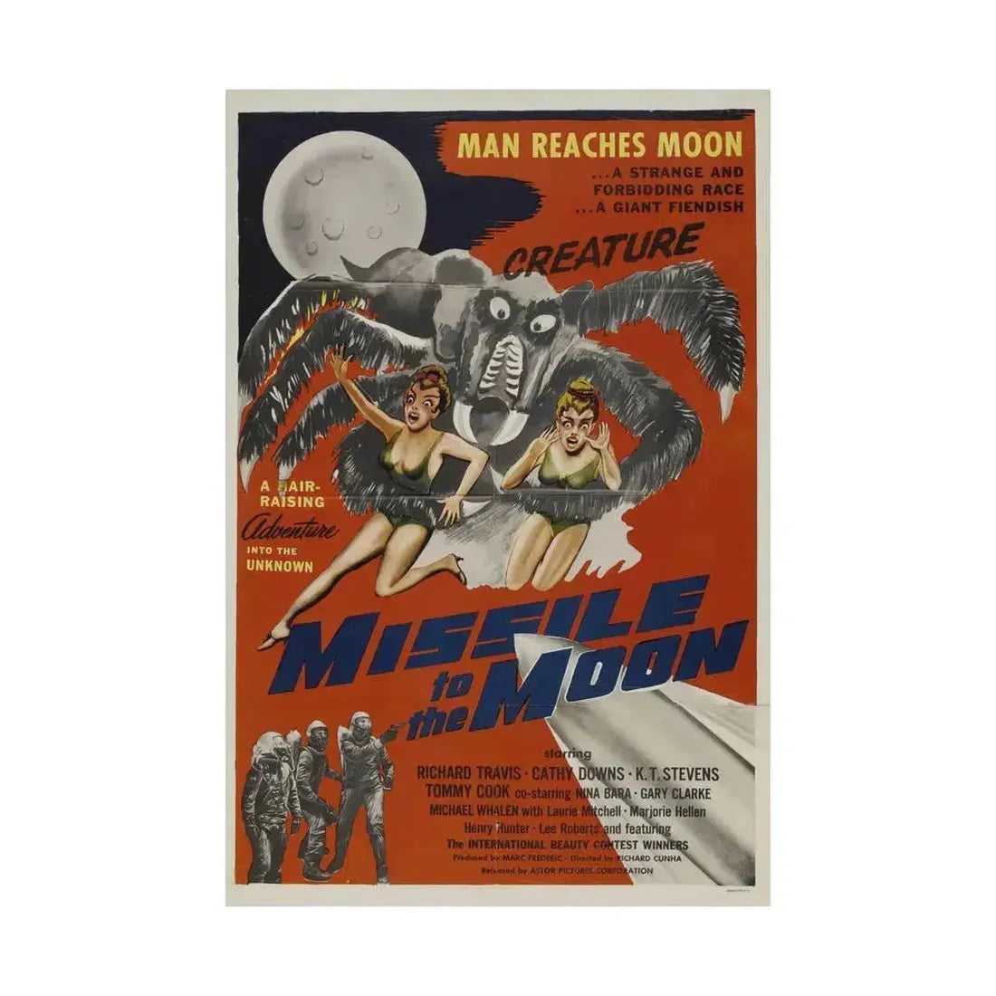 MISSILE TO THE MOON 1958 - Paper Movie Poster - The Sticker Space