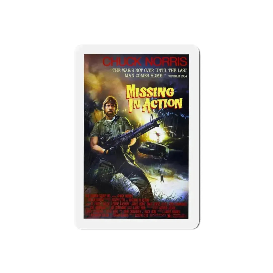 MISSING IN ACTION 1984 Movie Poster - Refrigerator Magnet 5 Inch Die-Cut - The Sticker Space