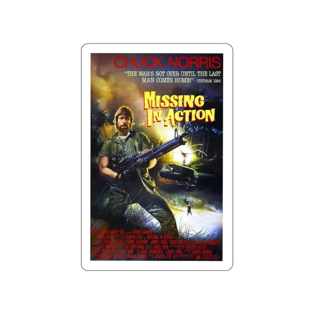 MISSING IN ACTION 1984 Movie Poster STICKER Vinyl Die-Cut Decal 3 Inch - The Sticker Space