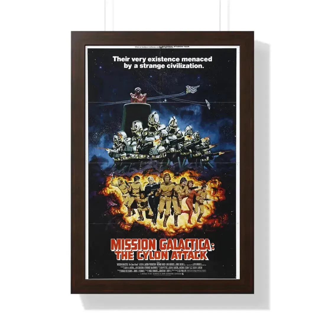 MISSION GALACTICA 1979 - Framed Movie Poster 16″ x 24″ Walnut - The Sticker Space