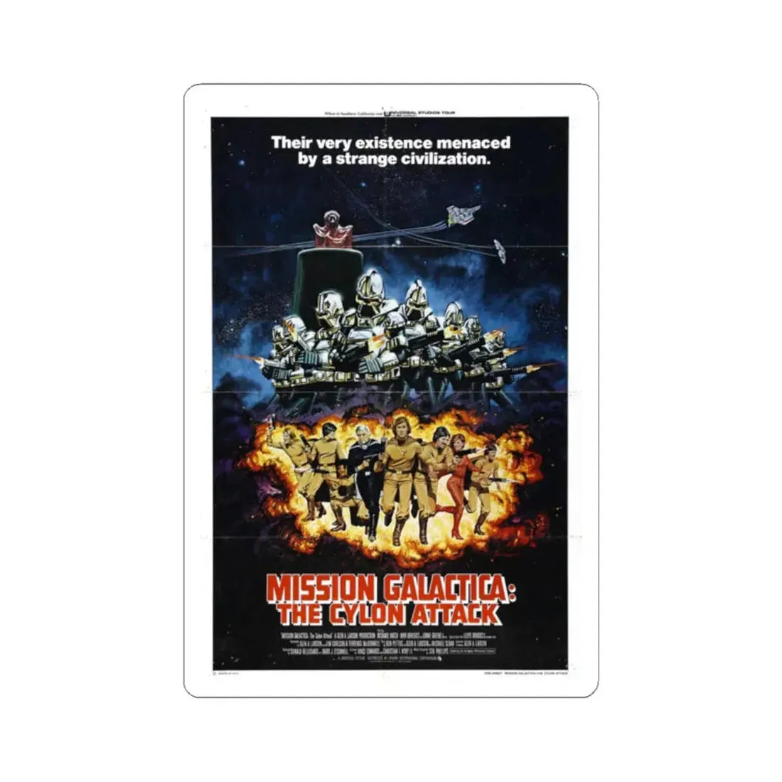 MISSION GALACTICA 1979 Movie Poster - STICKER Vinyl Kiss-Cut Decal 2 Inch White - The Sticker Space