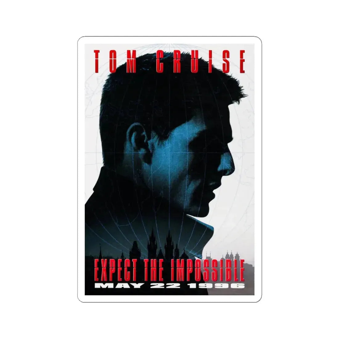 Mission Impossible 1996 Movie Poster - STICKER Vinyl Kiss-Cut Decal 6 Inch White - The Sticker Space