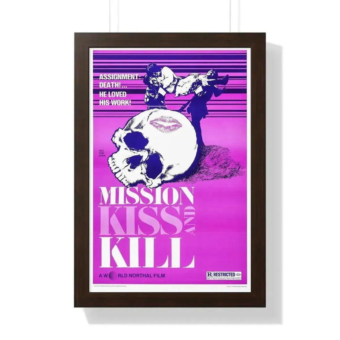 MISSION KISS AND KILL 1979 - Framed Movie Poster 16″ x 24″ Walnut - The Sticker Space
