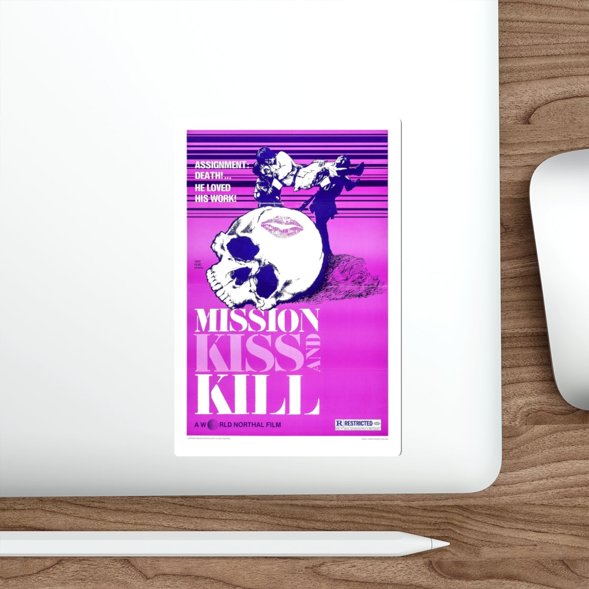 MISSION KISS AND KILL 1979 Movie Poster STICKER Vinyl Die-Cut Decal-The Sticker Space