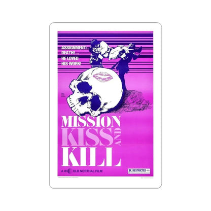 MISSION KISS AND KILL 1979 Movie Poster - STICKER Vinyl Kiss-Cut Decal 3 Inch White - The Sticker Space