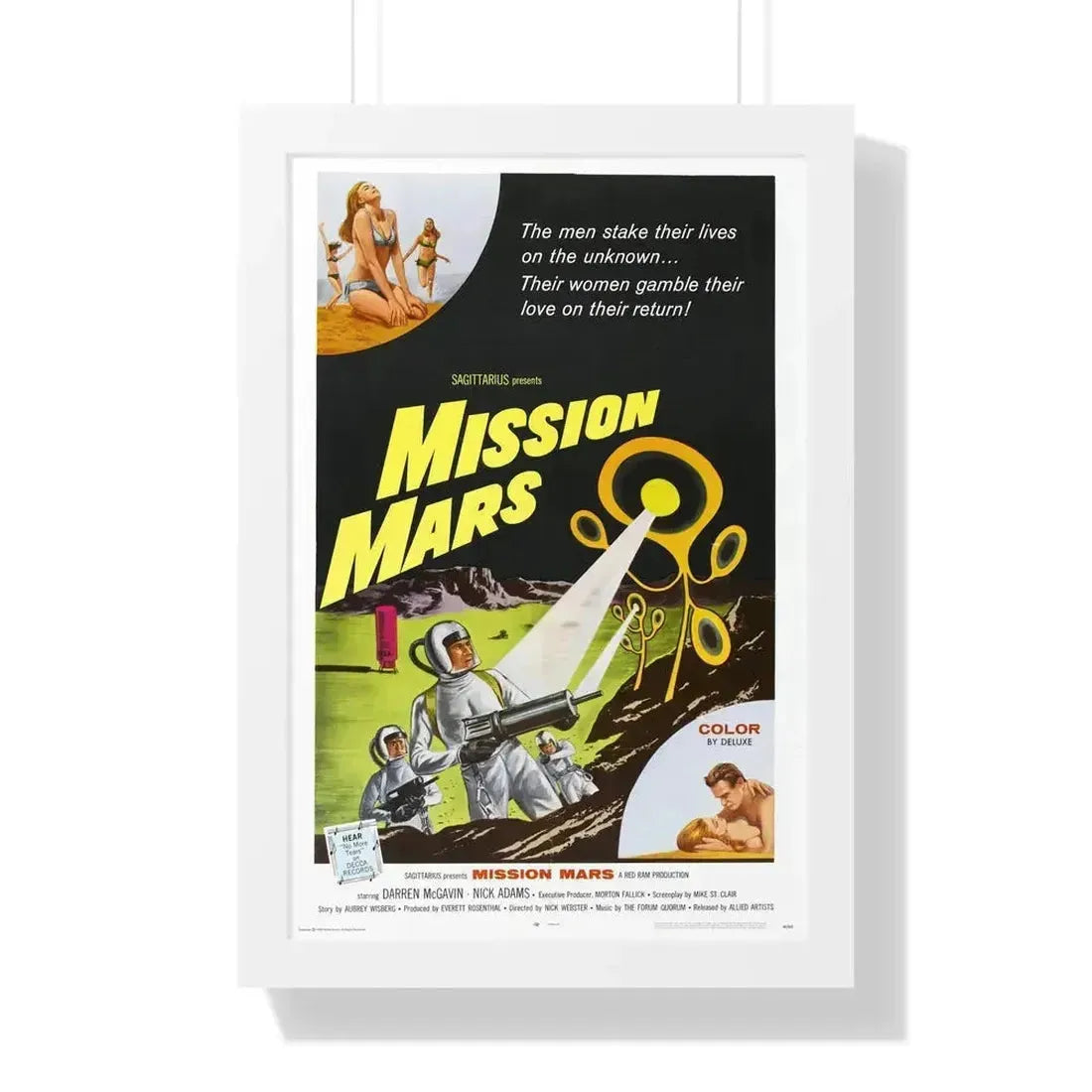 MISSION MARS 1968 - Framed Movie Poster 16″ x 24″ White - The Sticker Space
