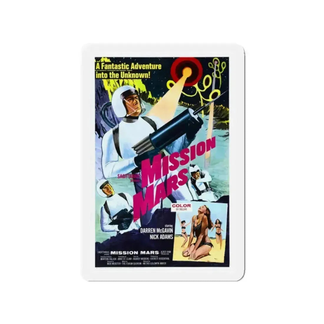 MISSION MARS (2) 1968 Movie Poster - Refrigerator Magnet 2 Inch Die-Cut - The Sticker Space
