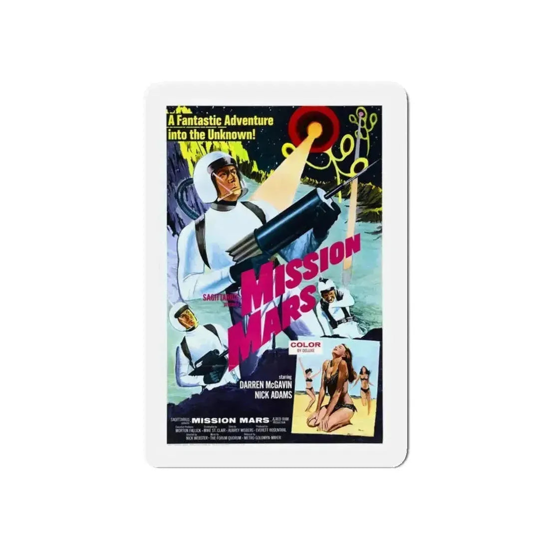 MISSION MARS (2) 1968 Movie Poster - Refrigerator Magnet 3 Inch Die-Cut - The Sticker Space