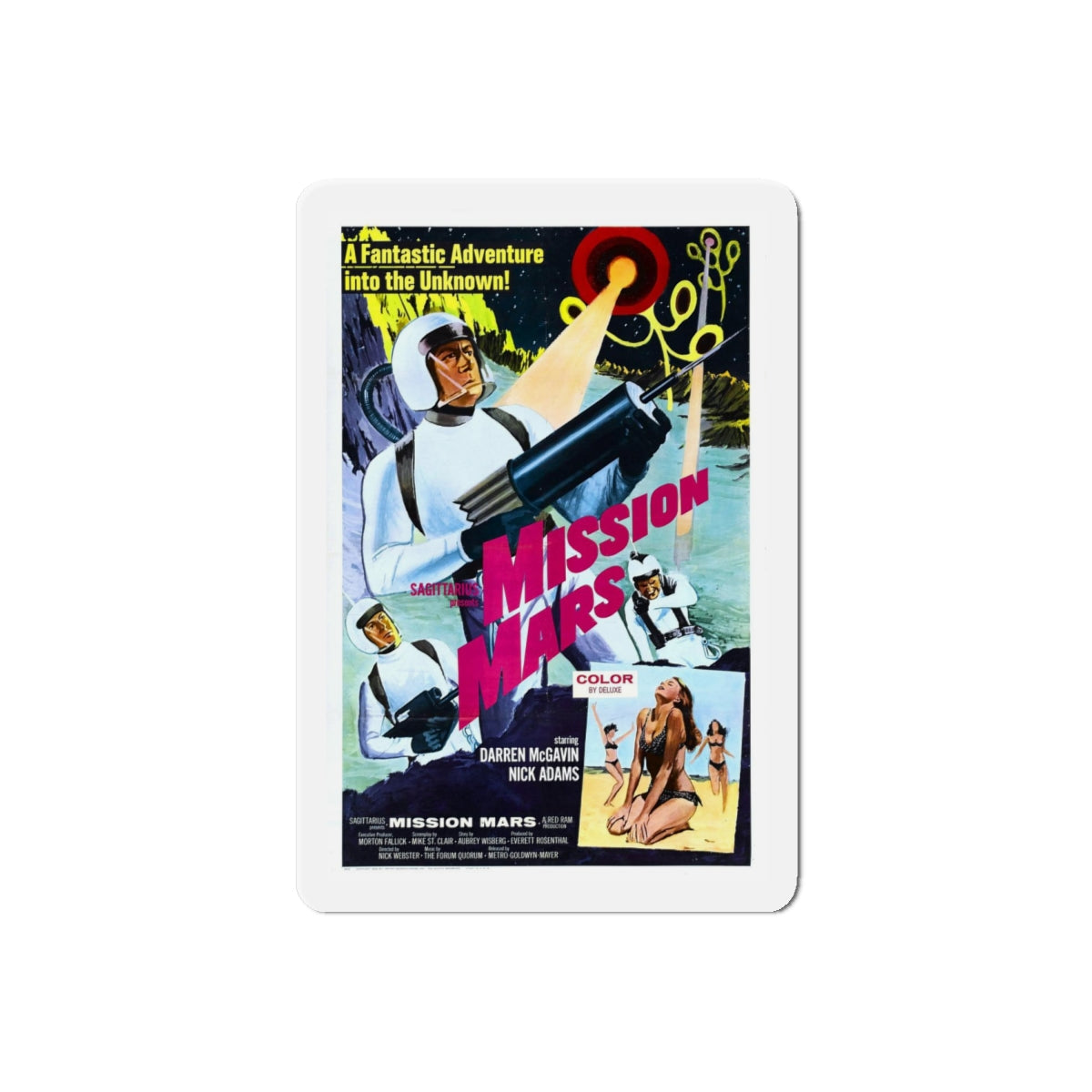 MISSION MARS (2) 1968 Movie Poster - Refrigerator Magnet-6" × 6"-The Sticker Space