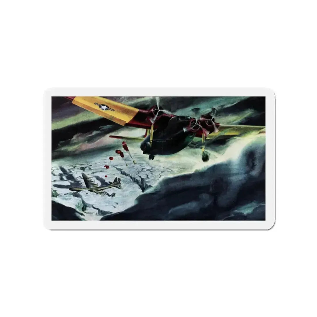 Mission to Frozen Nowhere, Collier's, January 14, 1950 (Magazine Illustration) Refrigerator Magnet 3 Inch - The Sticker Space