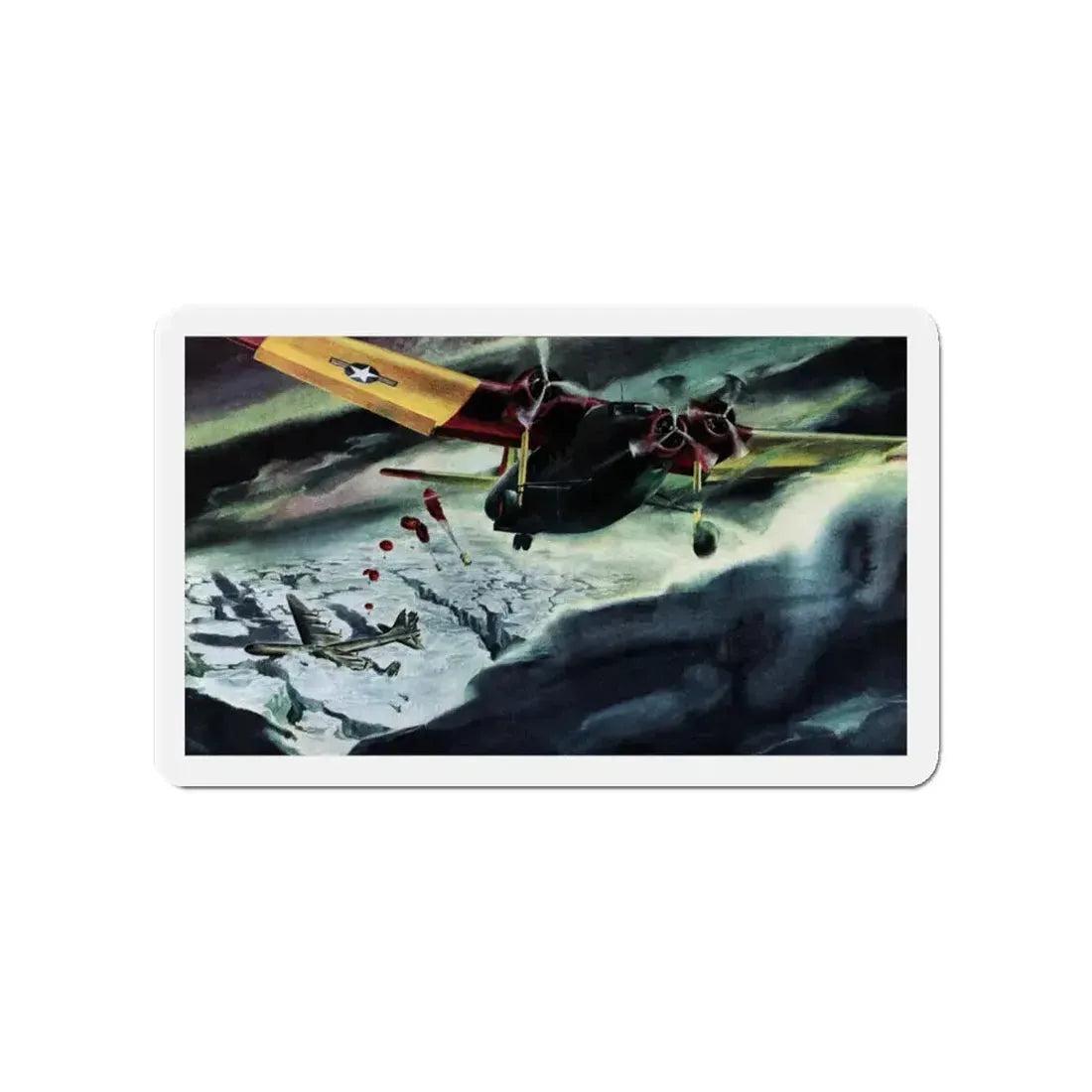 Mission to Frozen Nowhere, Collier's, January 14, 1950 (Magazine Illustration) Refrigerator Magnet 4 Inch - The Sticker Space