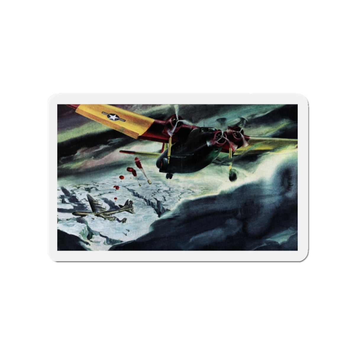 Mission to Frozen Nowhere, Collier's, January 14, 1950 (Magazine Illustration) Refrigerator Magnet-2" x 2"-The Sticker Space