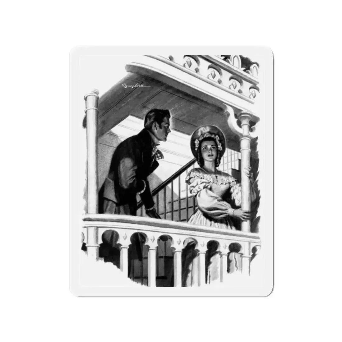 Mississipi Belle, Liberty magazine, December 13, 1941 (Magazine Illustration) Refrigerator Magnet 2 Inch - The Sticker Space