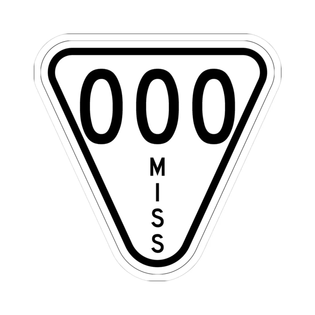 Mississippi 000 1948 (Mississippi) (Road Sign) STICKER Vinyl Kiss-Cut Decal 3 Inch White - The Sticker Space