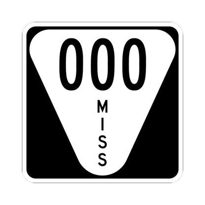 Mississippi 000 template (Mississippi) (Road Sign) STICKER Vinyl Kiss-Cut Decal 3 Inch White - The Sticker Space