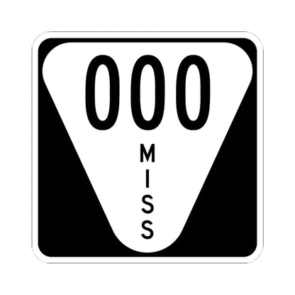 Mississippi 000 template (Mississippi) (Road Sign) STICKER Vinyl Kiss-Cut Decal 4 Inch White - The Sticker Space