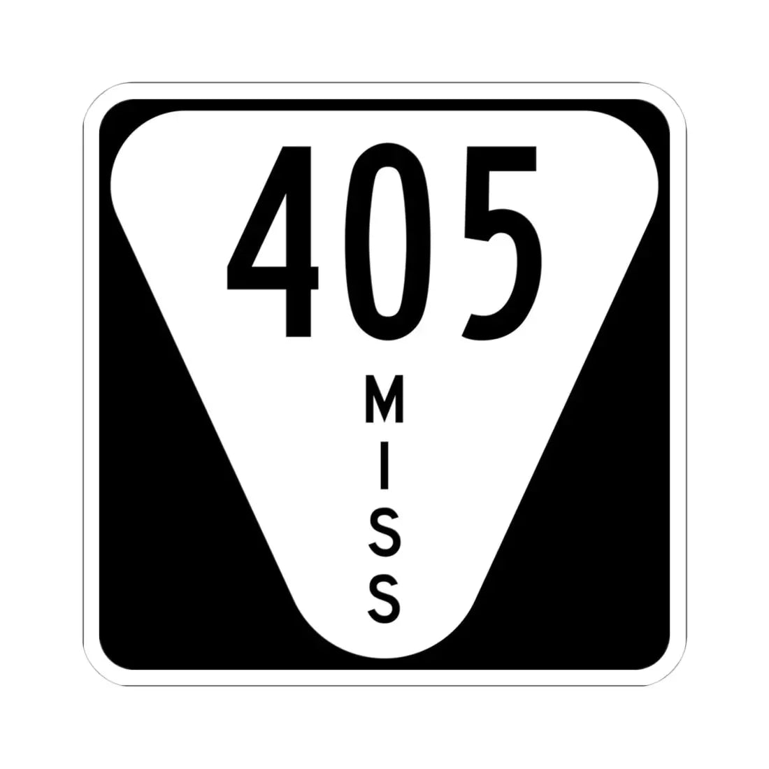 Mississippi 405 (Mississippi) (Road Sign) STICKER Vinyl Kiss-Cut Decal 4 Inch White - The Sticker Space