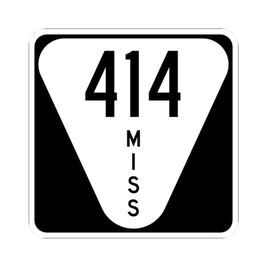 Mississippi 414 (Mississippi) (Road Sign) STICKER Vinyl Kiss-Cut Decal 2 Inch White - The Sticker Space