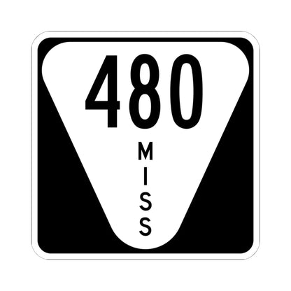 Mississippi 480 (Mississippi) (Road Sign) STICKER Vinyl Kiss-Cut Decal 6 Inch White - The Sticker Space