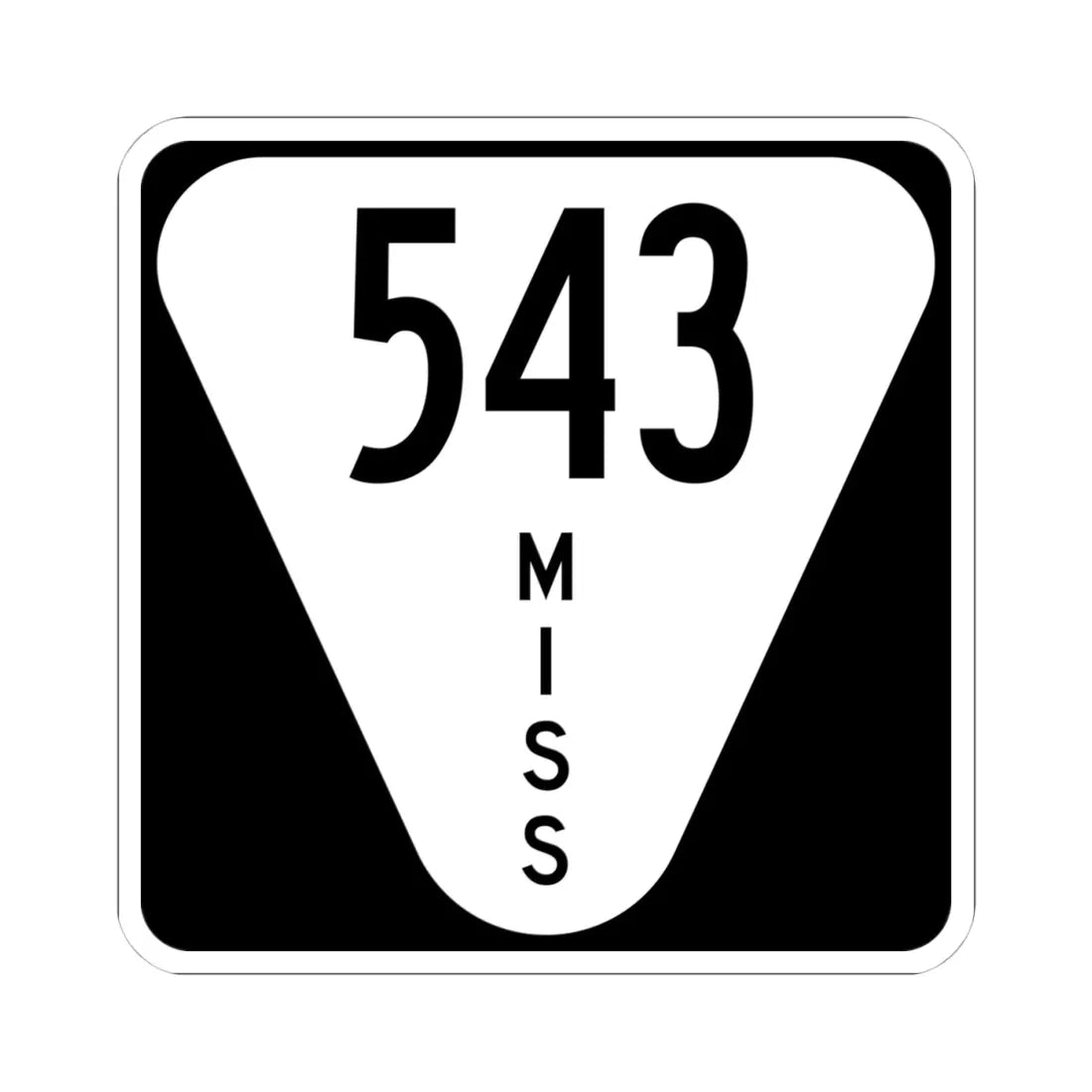 Mississippi 543 (Mississippi) (Road Sign) STICKER Vinyl Kiss-Cut Decal 4 Inch White - The Sticker Space