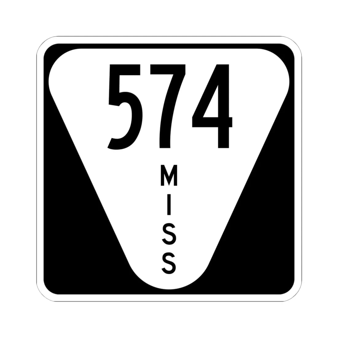 Mississippi 574 (Mississippi) (Road Sign) STICKER Vinyl Kiss-Cut Decal 6 Inch White - The Sticker Space