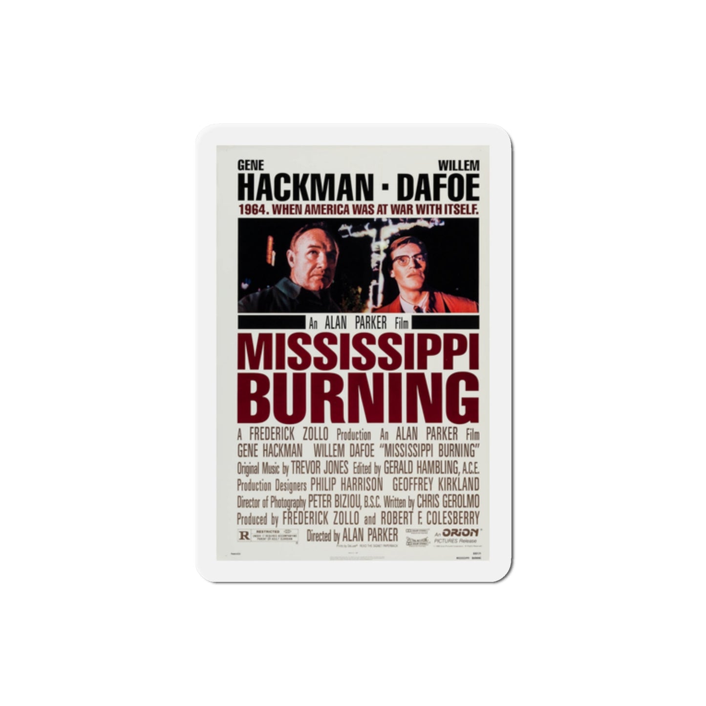 Mississippi Burning 1988 Movie Poster Die-Cut Magnet-2" x 2"-The Sticker Space