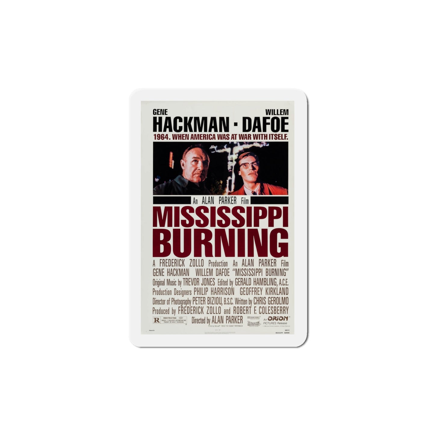 Mississippi Burning 1988 Movie Poster Die-Cut Magnet-5" x 5"-The Sticker Space