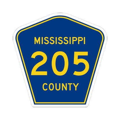 Mississippi County 205 (Missouri) (Road Sign) STICKER Vinyl Kiss-Cut Decal 4 Inch White - The Sticker Space