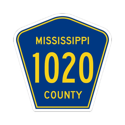 Mississippi County Route 1020 AR (Arkansas) (Road Sign) STICKER Vinyl Kiss-Cut Decal 4 Inch White - The Sticker Space