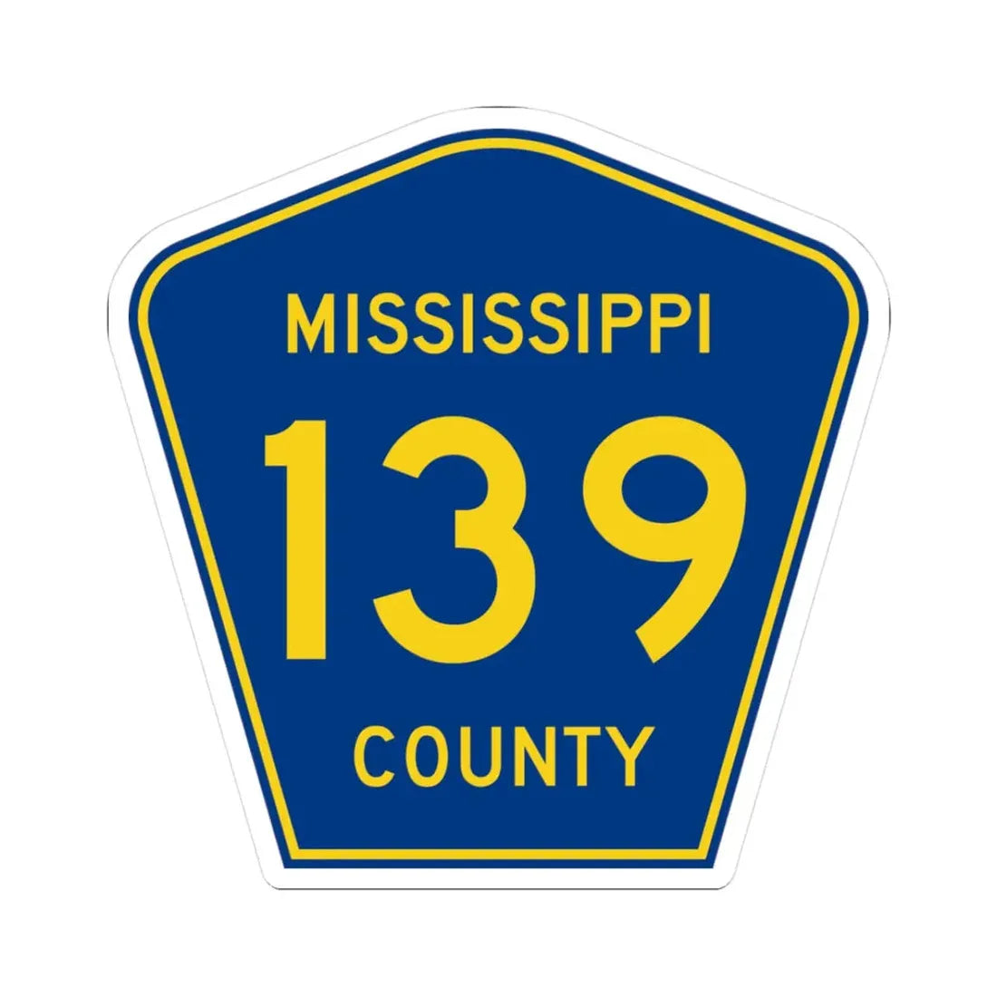 Mississippi County Route 139 AR (Arkansas) (Road Sign) STICKER Vinyl Kiss-Cut Decal 3 Inch White - The Sticker Space