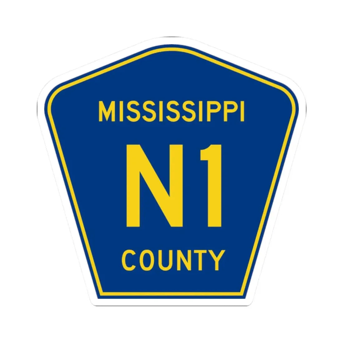 Mississippi County Route N1 AR (Arkansas) (Road Sign) STICKER Vinyl Kiss-Cut Decal 2 Inch White - The Sticker Space