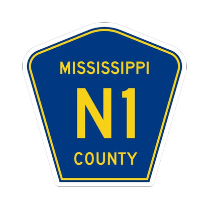 Mississippi County Route N1 AR (Arkansas) (Road Sign) STICKER Vinyl Kiss-Cut Decal 3 Inch White - The Sticker Space